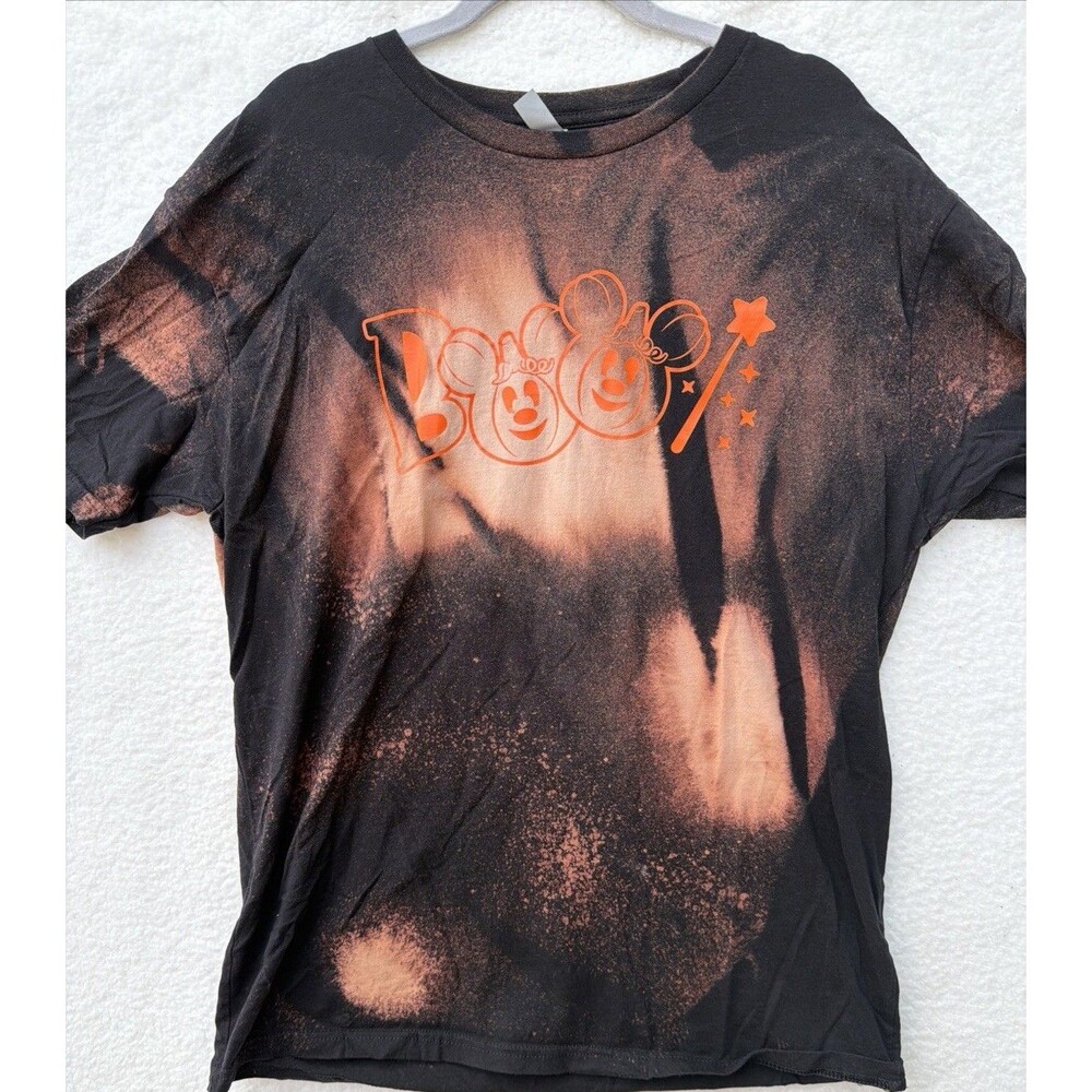 Next Level Disney Halloween T-shirt Black Boo Mickey Minnie Size XL Tye Dyed